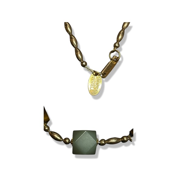 MIRIAM HASKELL rare 12kt Gold Filled Tigers Eye and Chalcedony Choker/Necklace - Picture 3 of 15